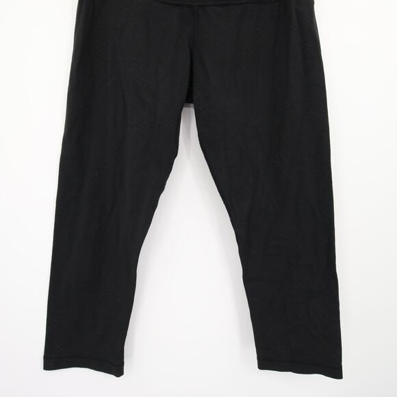 Lululemon Leggings Black Chevron Print Cropped Capri Mid Rise Yoga Activewear 6 - Picture 3 of 11